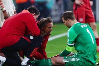 Manuel Neuer s'est blessé en célébrant un but du Bayern en Ligue des champions KEYSTONE/EPA/ANNA SZILAGYI